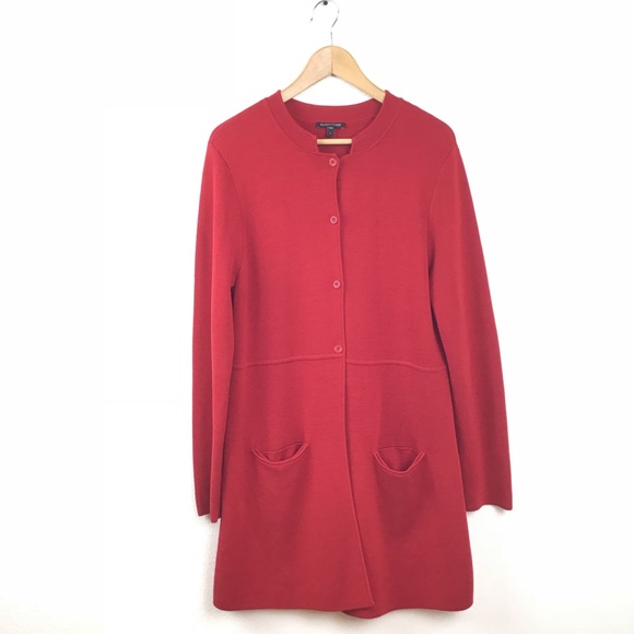 Eileen Fisher Sweaters - Eileen Fisher Cardigan Sweater Long Knit Coat Silk